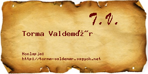 Torma Valdemár névjegykártya